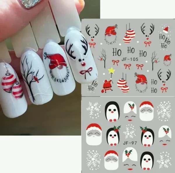 12 Pcs Xmas Nail Stickers Decals