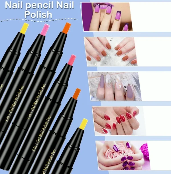 Gel Polish, Various Colors All-in-One Soaking Off UV Gel Color Pen