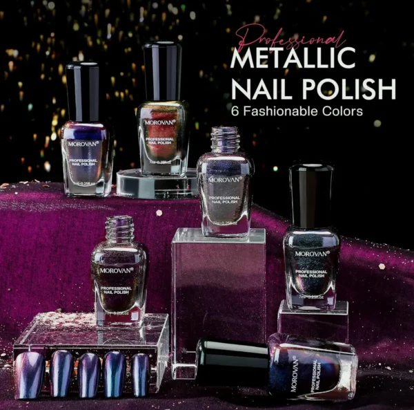 Morovan Metallic Nail Polish Pack: Quick Dry Polish Collection