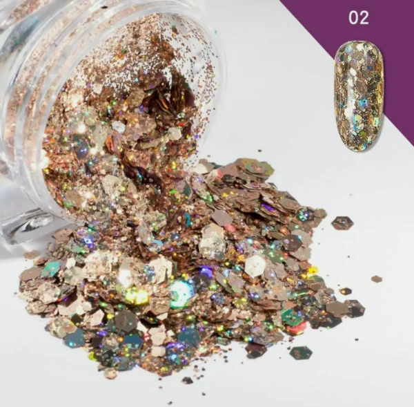 Twelve Colors Iridescent Nail Glitter Set