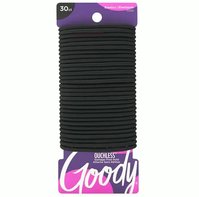 Goody Ouchless Hair Tie - 30 Pack, Dark - 4MM Medium Ties